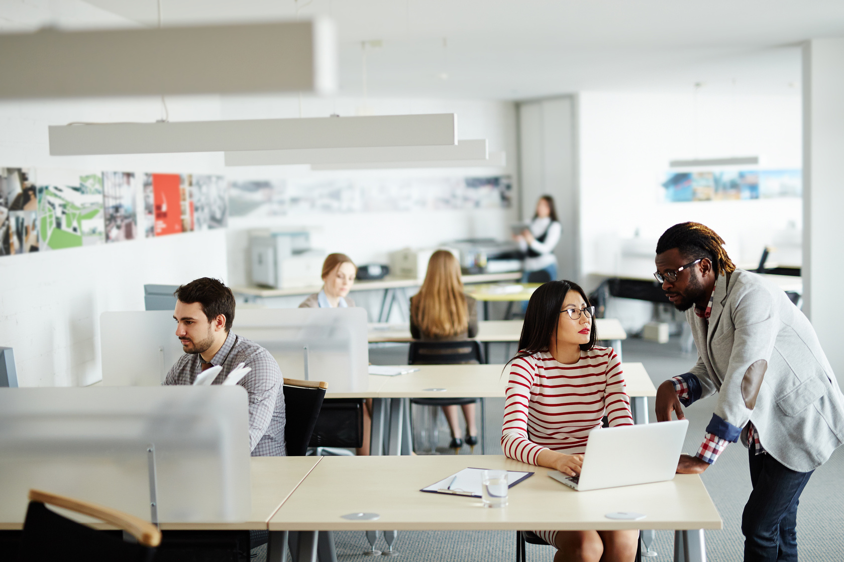 Busy open plan office