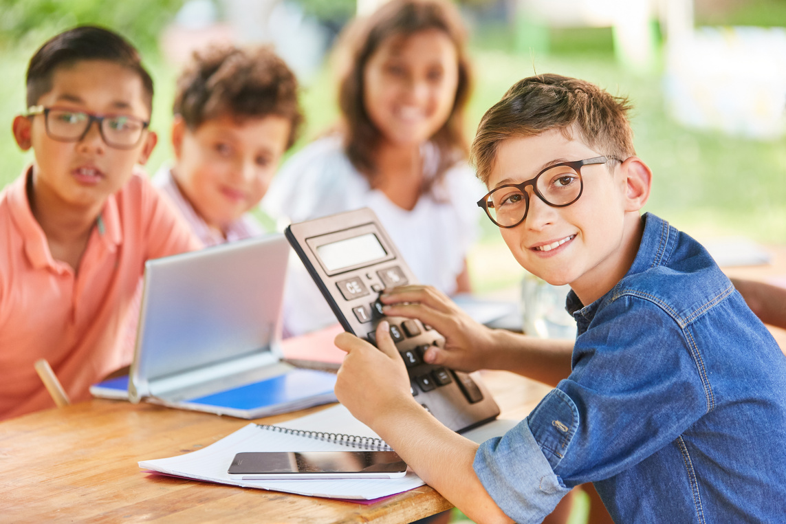 Group of Children in Tutoring Class on Math